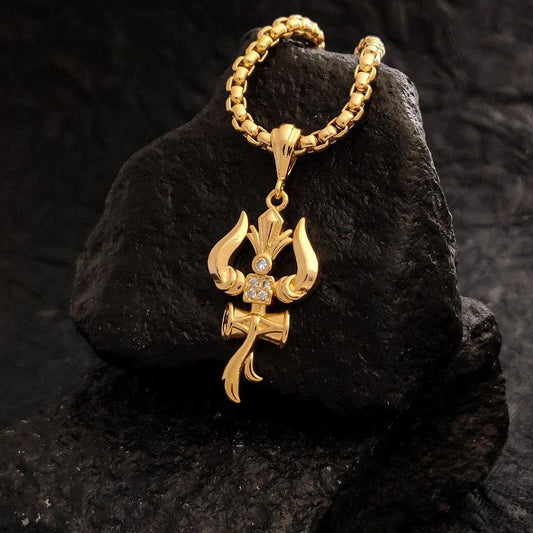 Lord Shiva Trishul Pendant (With Chain)